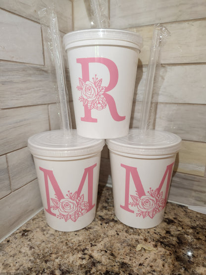Personalized Initial Flower Cup