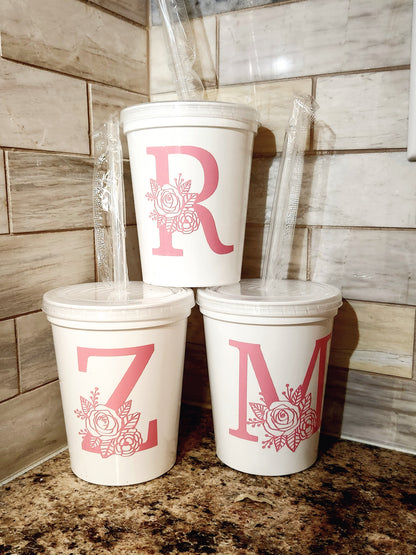 Personalized Initial Flower Cup
