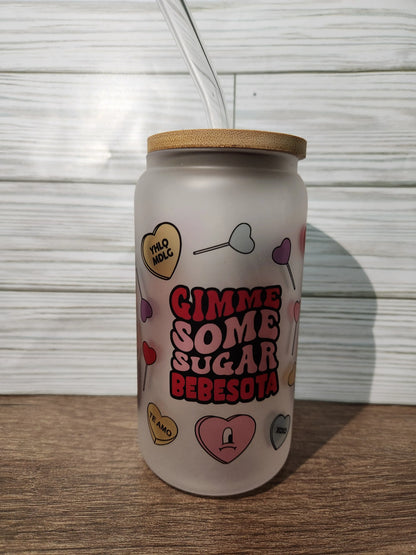 Bad bunny Valentines Day Glass Cup - Image #2