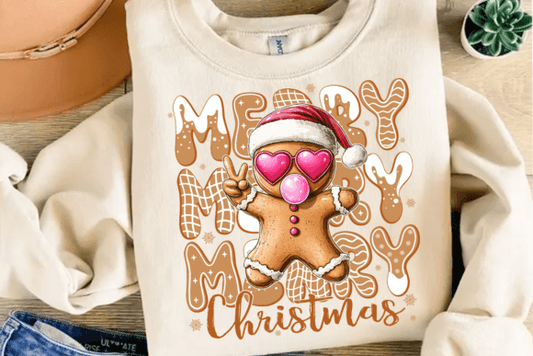 Gingerbread BubbleGum Christmas Crewneck